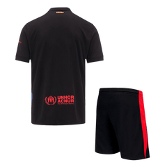 Barcelona Away Zestaw Piłkarski (Koszulka+Spodenki) 2024/25 - Spotify Logo Without Text - Topowe Koszulki Pilkarskie Sklep Internetowy