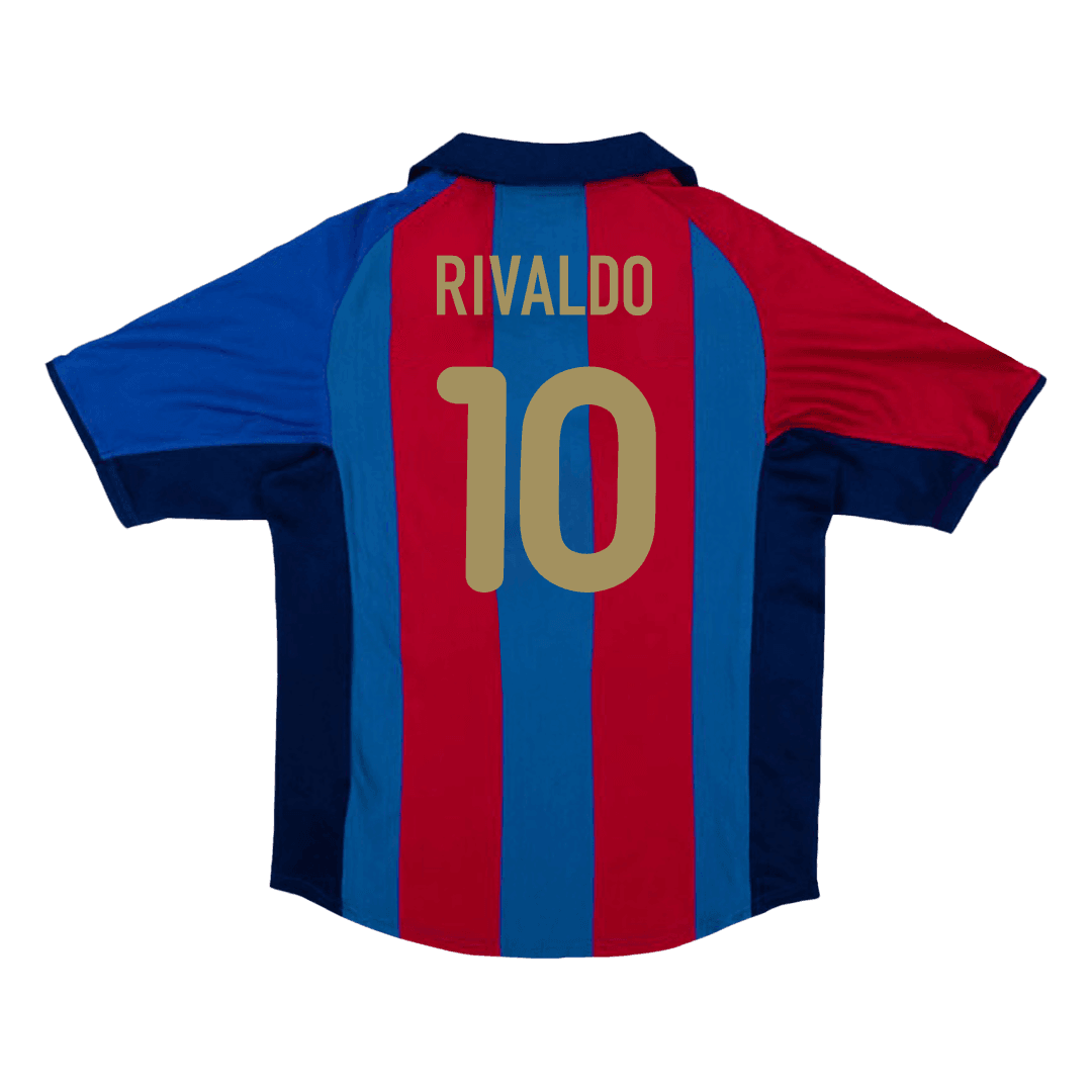 Koszulka Retro Domowa Barcelona RIVALDO #10 2001/02 - Topowe Koszulki Pilkarskie Sklep Internetowy