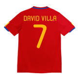 Męska Koszulka Retro Domowa Spain World Cup DAVID VILLA #7 2010 - Topowe Koszulki Pilkarskie Sklep Internetowy