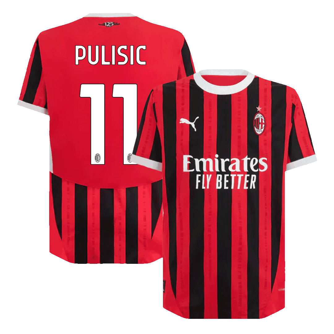 Męska wersja PULISIC #11 AC Milan Koszulka domowa piłkarska 2024/25 - Slim Fit - Topowe Koszulki Pilkarskie Sklep Internetowy