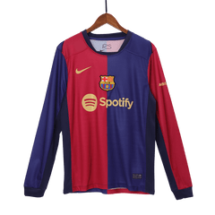 Męska Koszulka Domowa FC Barcelona z Długim Rękawem 2024/25 - Topowe Koszulki Pilkarskie Sklep Internetowy