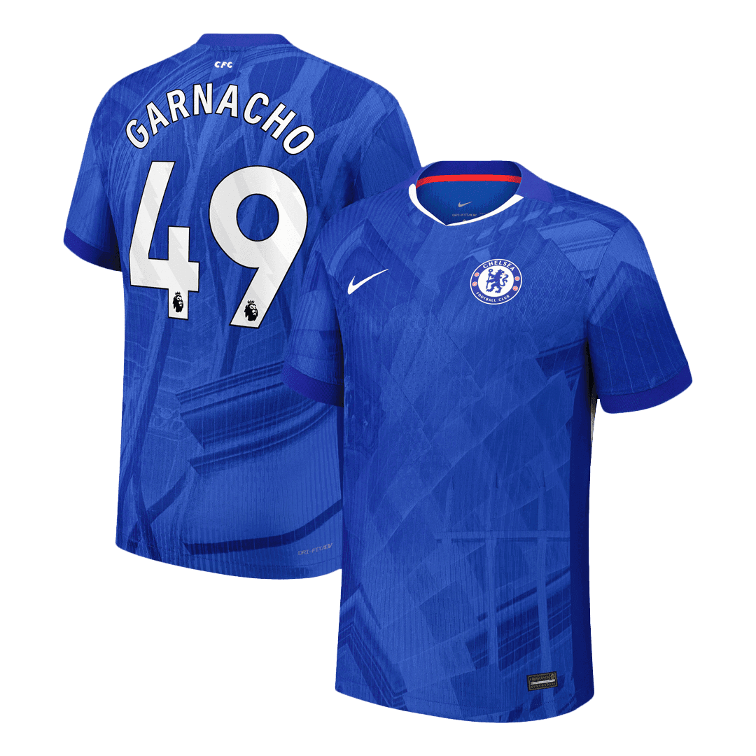 Męska Koszulka Domowa Chelsea GARNACHO #49 Wersja Piłkarska 2025/26 - Slim Fit - Topowe Koszulki Pilkarskie Sklep Internetowy
