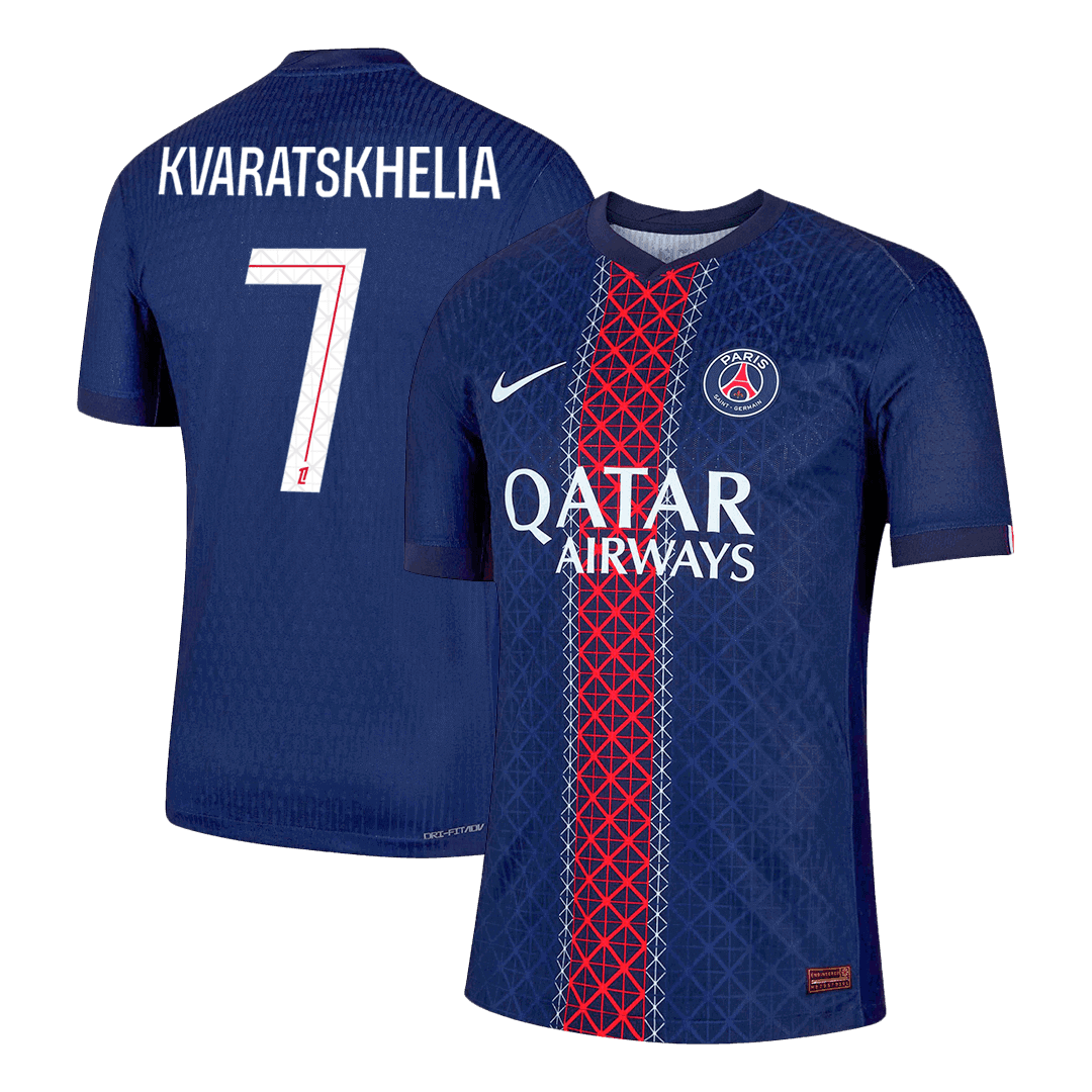 Męska Koszulka Domowa PSG KVARATSKHELIA #7 Wersja Piłkarska 2025/26 - Slim Fit - Topowe Koszulki Pilkarskie Sklep Internetowy