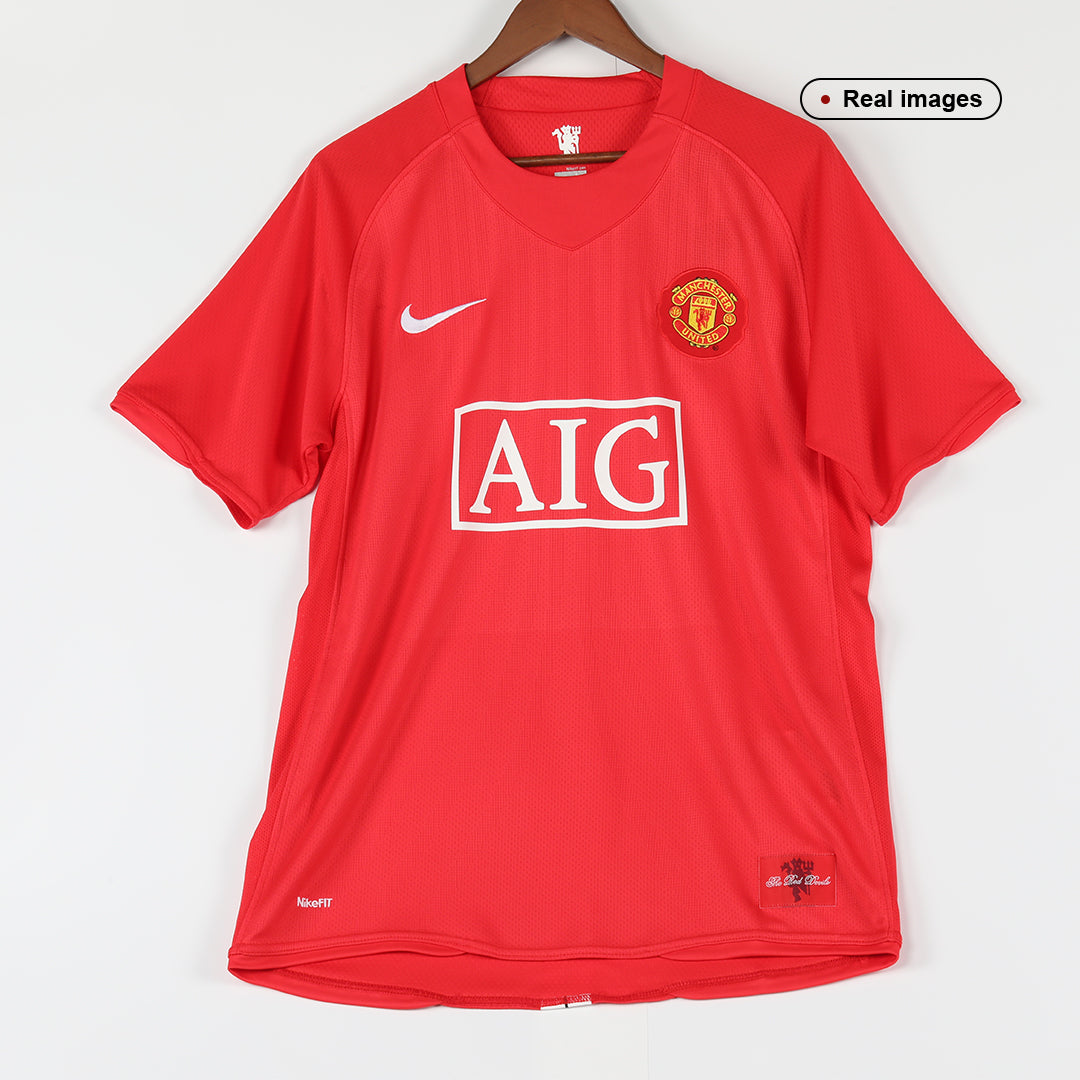 Męska retro koszulka piłkarska Manchester United domowa z sezonu 2007/08