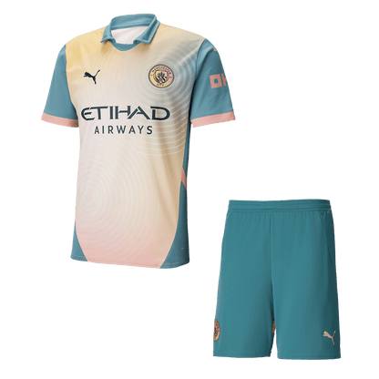 Męska Wysokiej jakości komplet koszulek piłkarskich Manchester City Fourth Away (koszulka + spodenki) 2024/25 - Zdecydowanie City