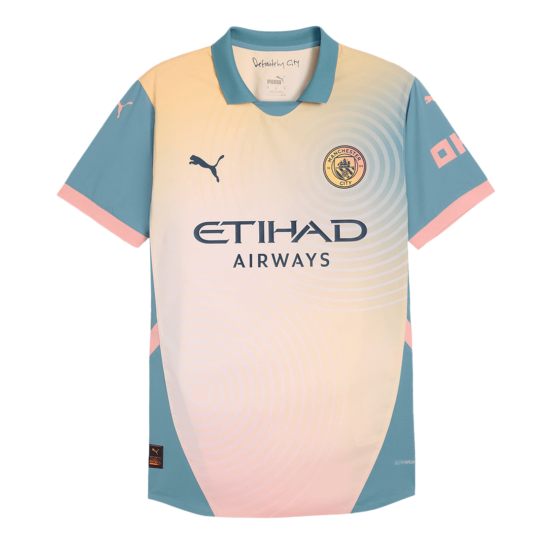 Męska Wersja zawodnika Wysokiej jakości koszulka piłkarska Manchester City Fourth Away 2024/25- Zdecydowanie City (UCL)