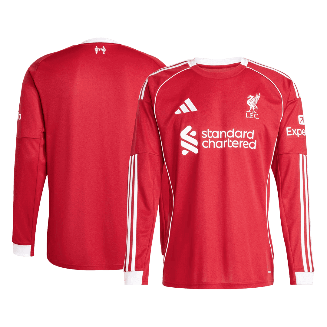 Męska Koszulka Domowa Liverpool z Długim Rękawem 25/26 - Topowe Koszulki Pilkarskie Sklep Internetowy