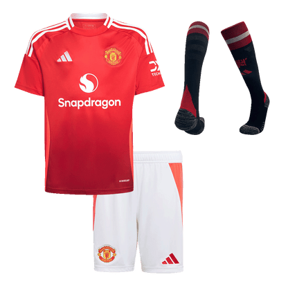 Dziecięcy zestaw domowy Manchester United (koszulka+spodenki+skarpety) 2024/25