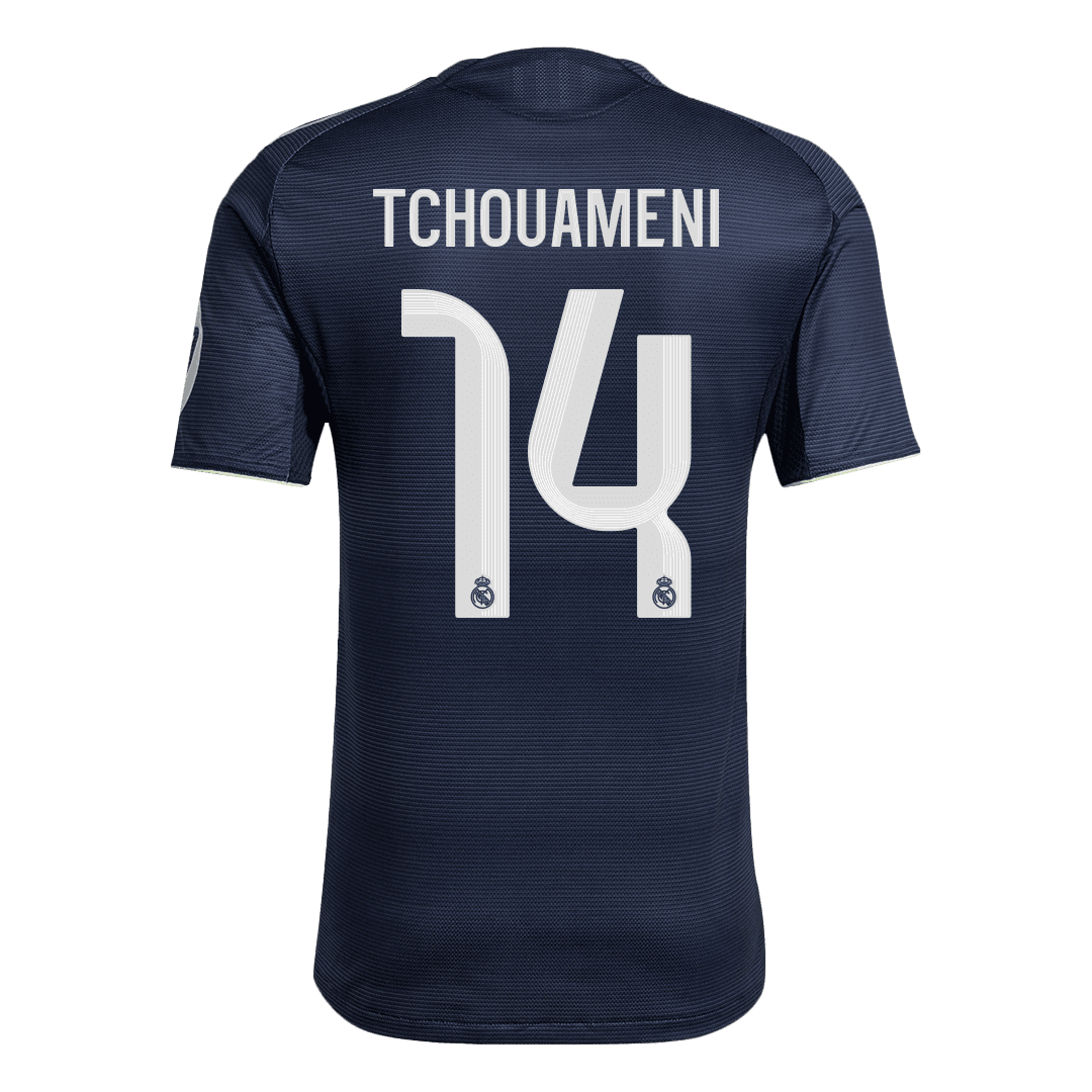 Męska Koszulka Wyjazdowa Real Madrid TCHOUAMENI #14 Wersja Piłkarska 2025/26 - Slim Fit - Topowe Koszulki Pilkarskie Sklep Internetowy