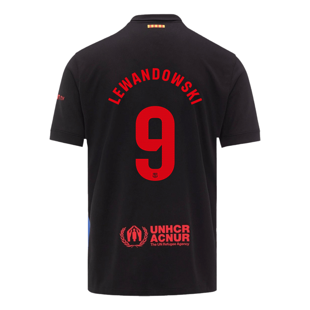 Camiseta de visitante del Barcelona 2024/25 LEWANDOWSKI #9 - Logotipo de Spotify sin texto