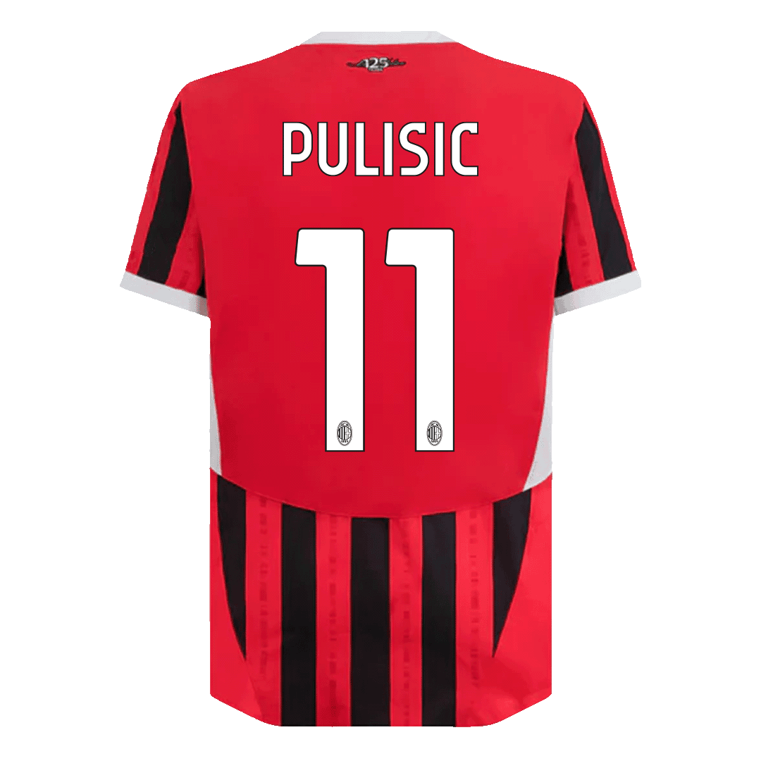 Męska wersja PULISIC #11 AC Milan Koszulka domowa piłkarska 2024/25 - Slim Fit