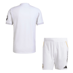 Męski Zestaw Domowy Real Madryt Wersja Piłkarska (Koszulka+Spodenki) 2025/26 - Slim Fit - Topowe Koszulki Pilkarskie Sklep Internetowy