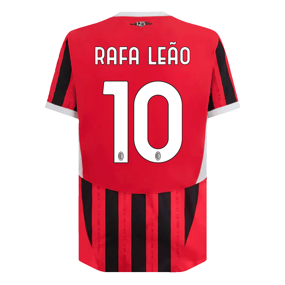 Męska wersja piłkarza RAFA LEÃO #10 AC Milan Koszulka domowa piłkarska 2024/25 - Slim Fit