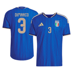 Męska Koszulka Domowa Italy DIMARCO #3 Wersja Piłkarska World Cup 2026 - Slim Fit