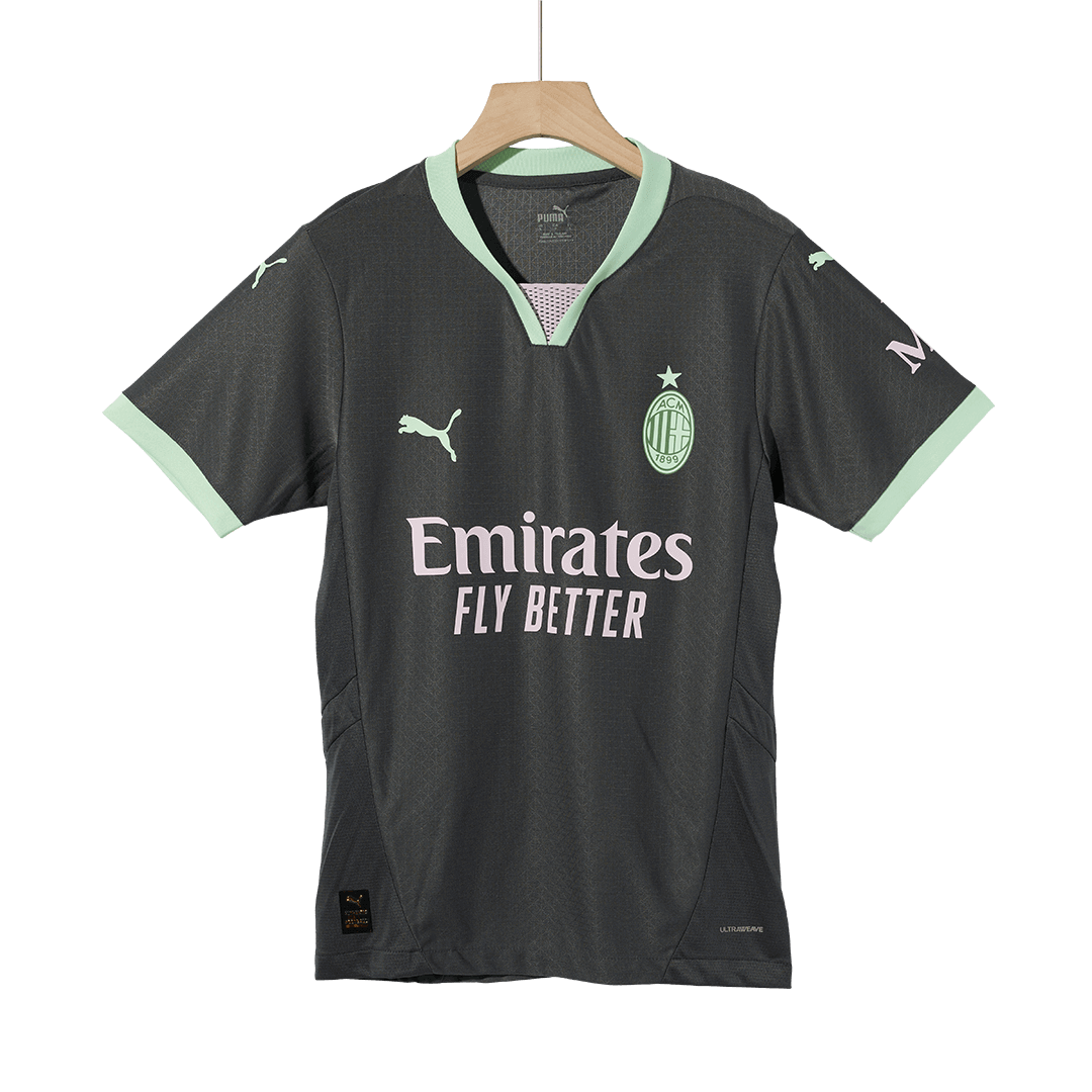 Męska wersja piłkarza RAFA LEÃO #10 AC Milan Trzecia wyjazdowa koszulka piłkarska 2024/25 - Slim Fit