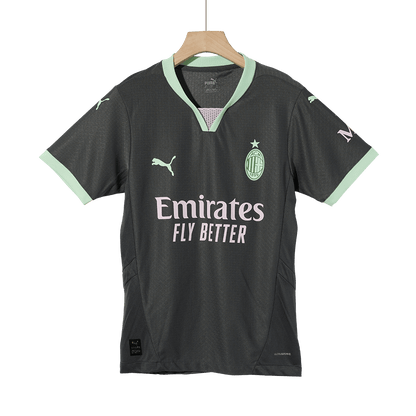 Męska wersja piłkarza RAFA LEÃO #10 AC Milan Trzecia wyjazdowa koszulka piłkarska 2024/25 - Slim Fit