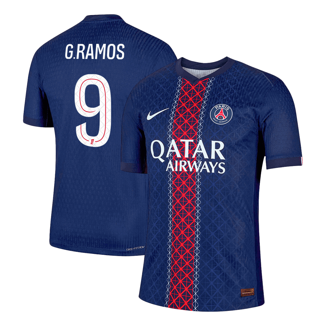Męska Koszulka Domowa PSG G.RAMOS #9 Wersja Piłkarska 2025/26 - Slim Fit