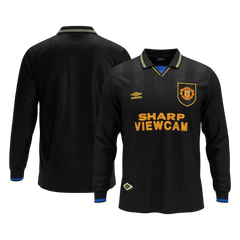 Męska Koszulka Retro Wyjazdowa Manchester United 1993/94 z Długim Rękawem