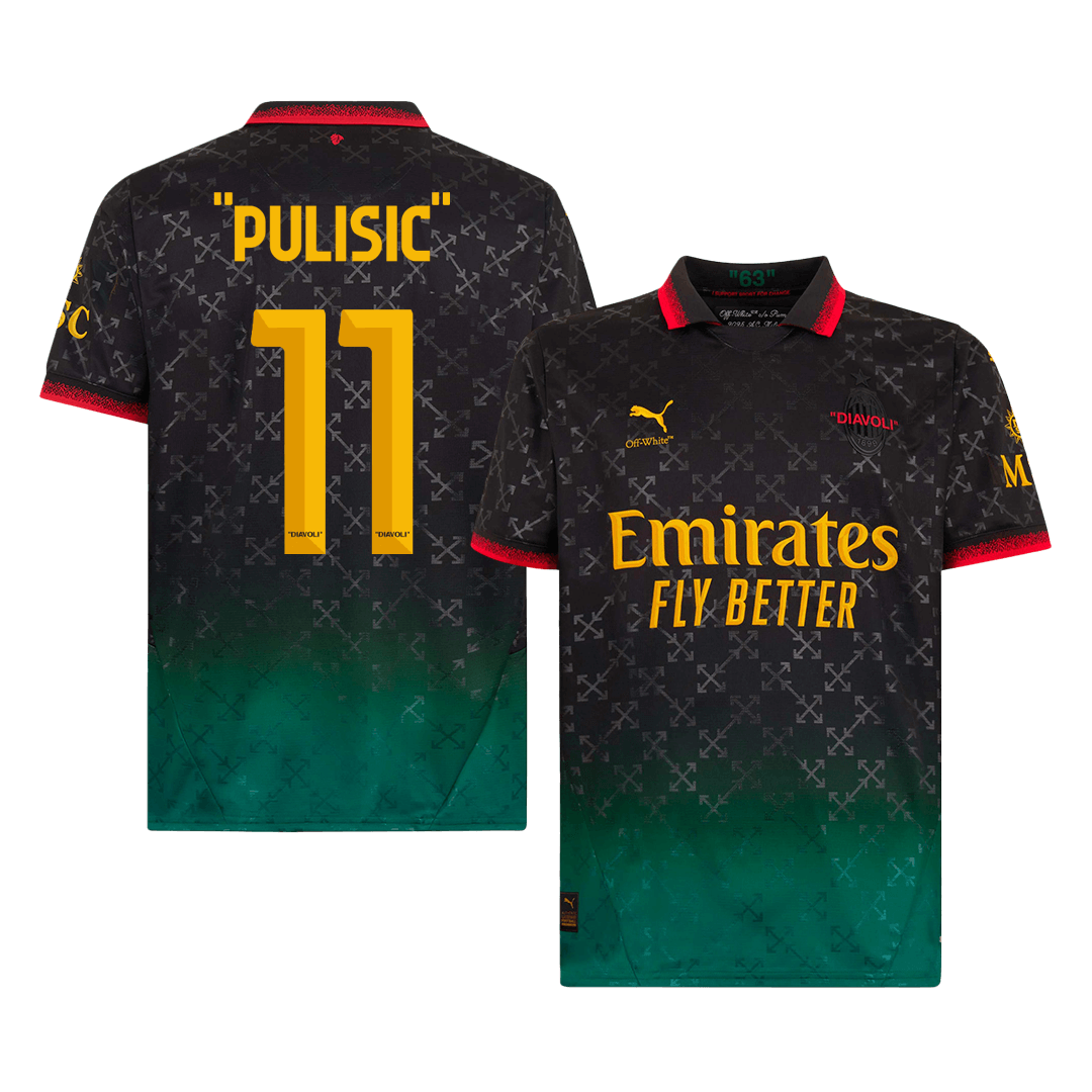 Męska koszulka piłkarska "PULISIC" #11 AC Milan czwarta wyjazdowa koszulka piłkarska 2024/25