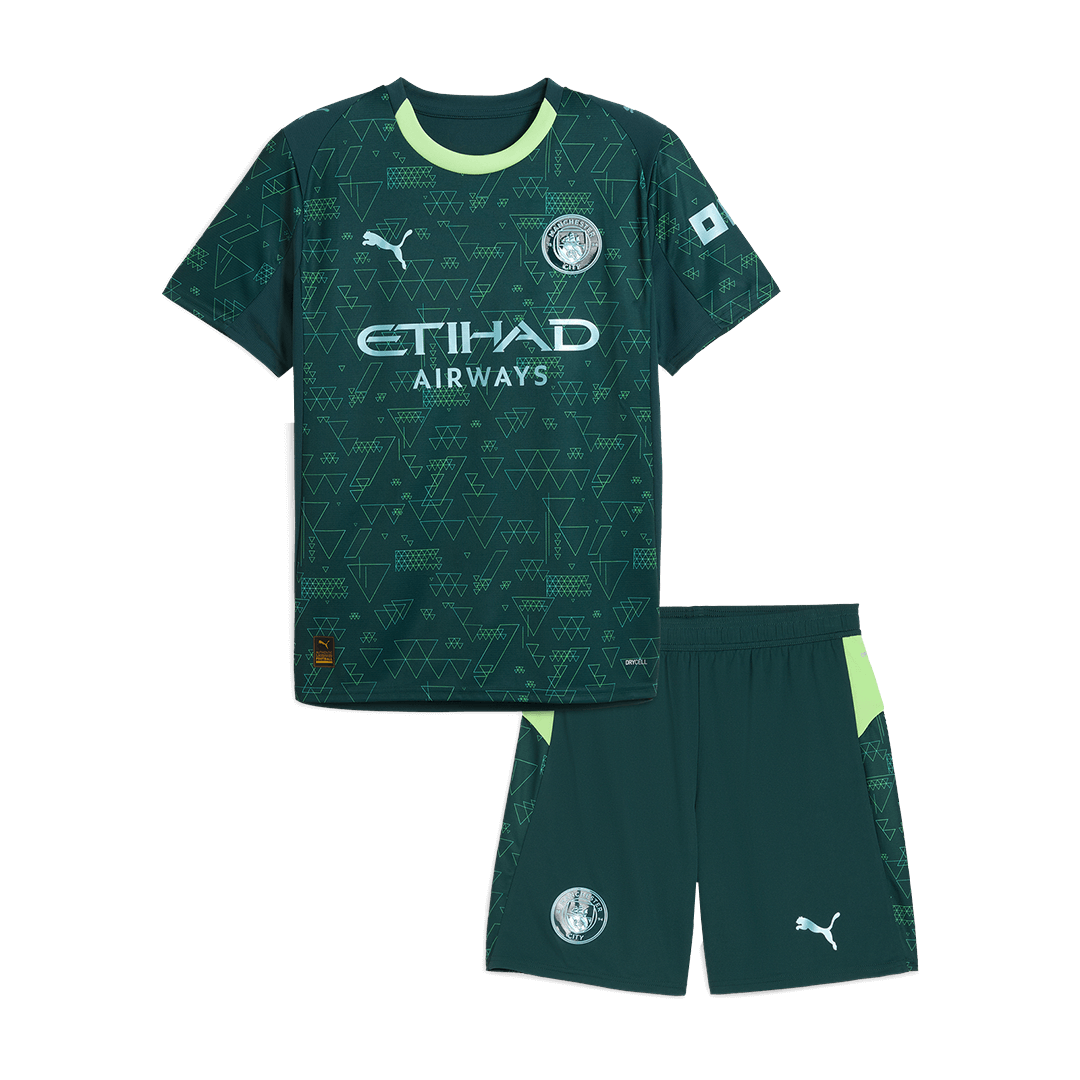 Dziecięcy Zestaw Manchester City (Koszulka+Spodenki) 2025/26
