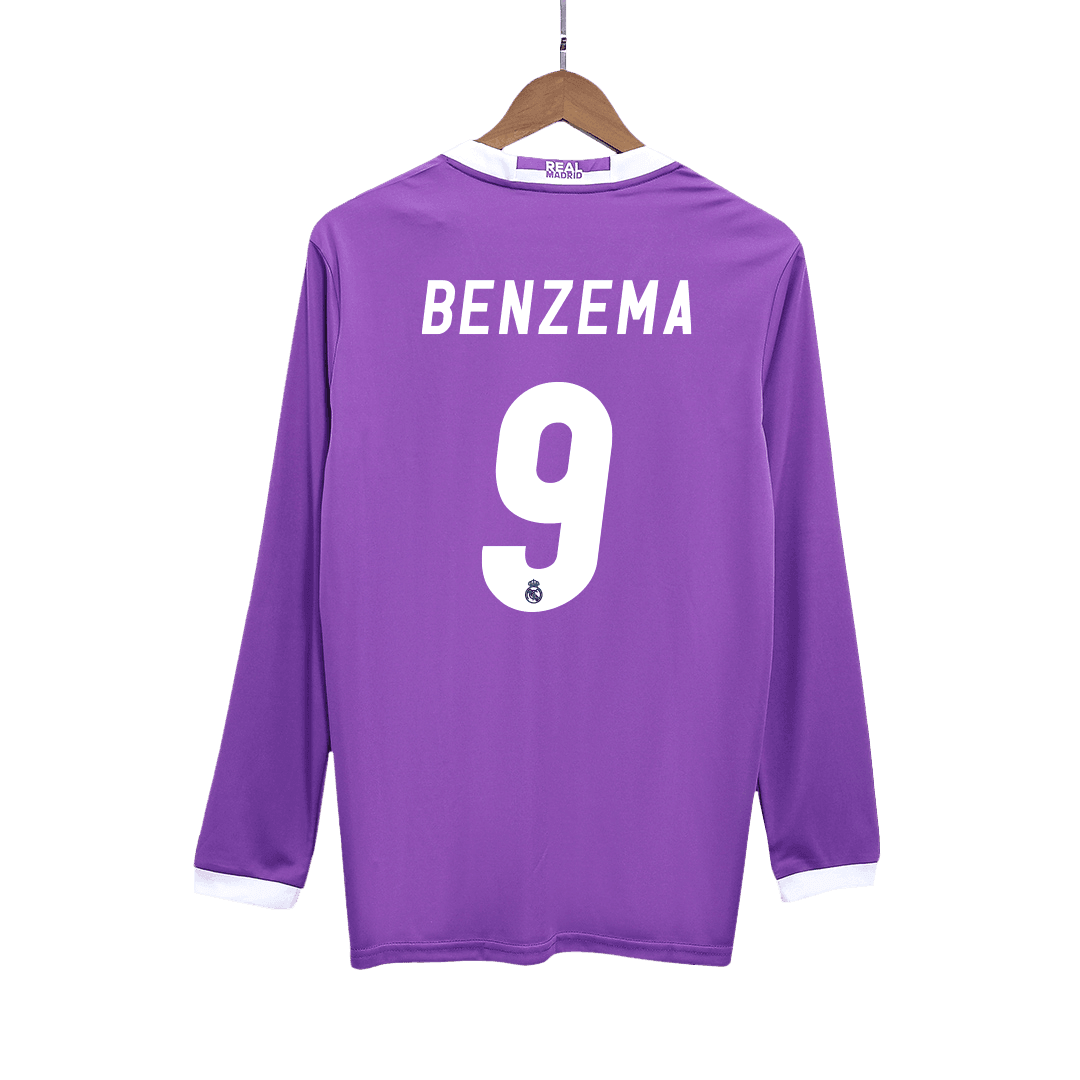 Męska Koszulka Retro Wyjazdowa Real Madrid BENZEMA #9 2016/17 z Długim Rękawem - Topowe Koszulki Pilkarskie Sklep Internetowy
