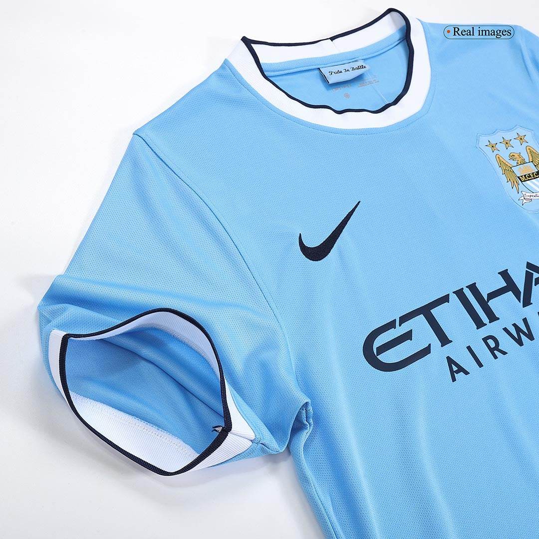 Męska Koszulka Retro Domowa Manchester City 2013/14 - Topowe Koszulki Pilkarskie Sklep Internetowy