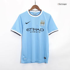 Męska Koszulka Retro Domowa Manchester City 2013/14 - Topowe Koszulki Pilkarskie Sklep Internetowy