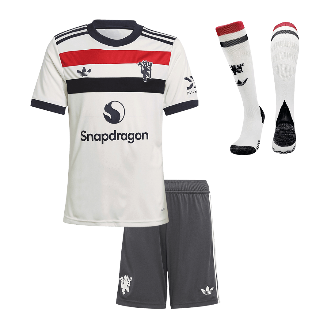 Dziecięcy zestaw koszulek piłkarskich Manchester United Third Away (koszulka+spodenki+skarpety) 2024/25