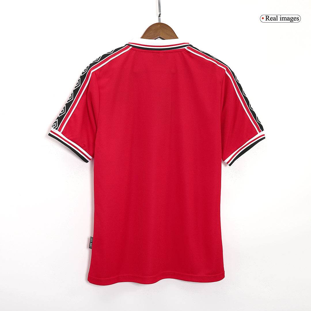 Męska Koszulka Retro MU 1998/00 Czerwona - Topowe Koszulki Pilkarskie Sklep Internetowy