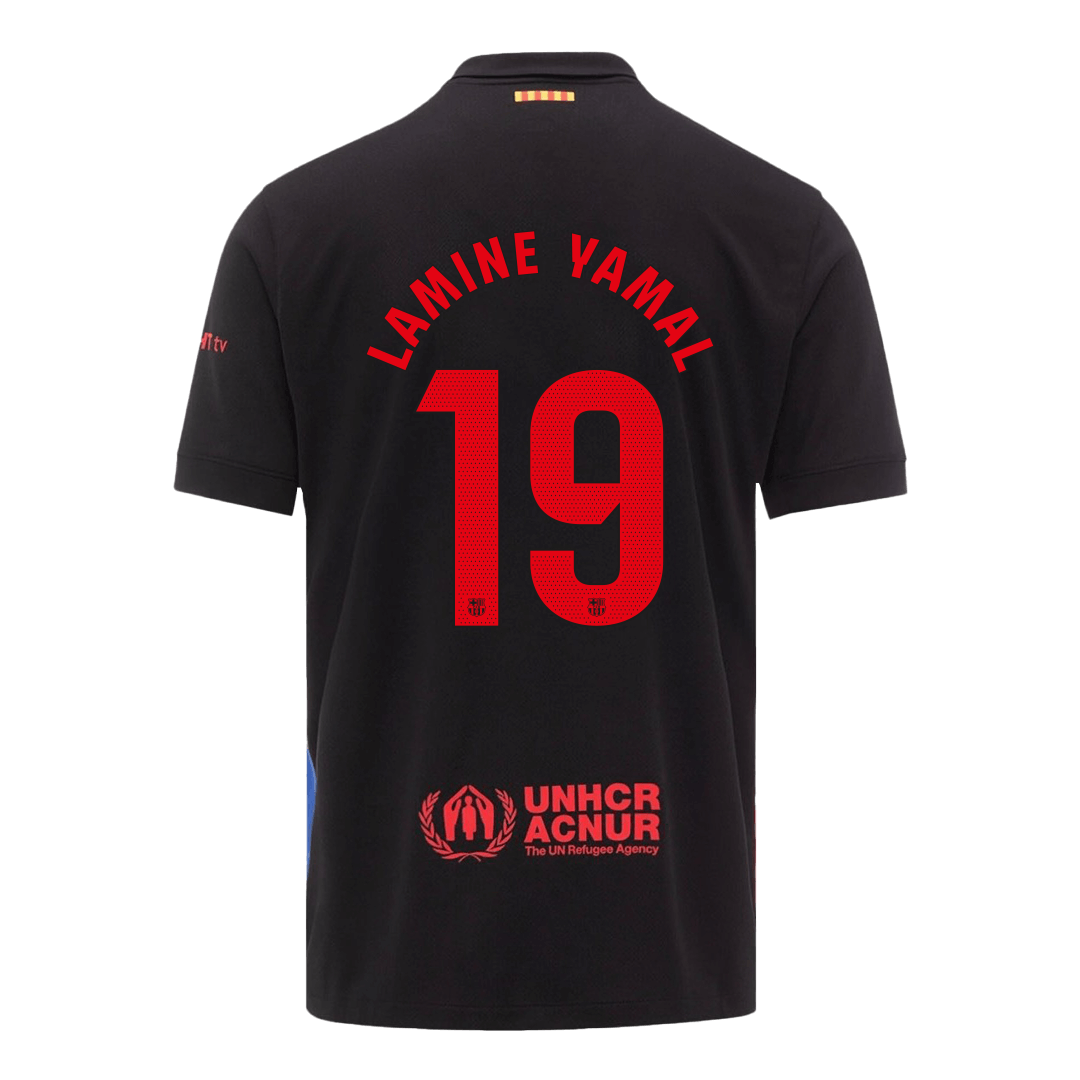 Camiseta de visitante del Barcelona 2024/25 LAMINE YAMAL #19 - Logotipo de Spotify sin texto