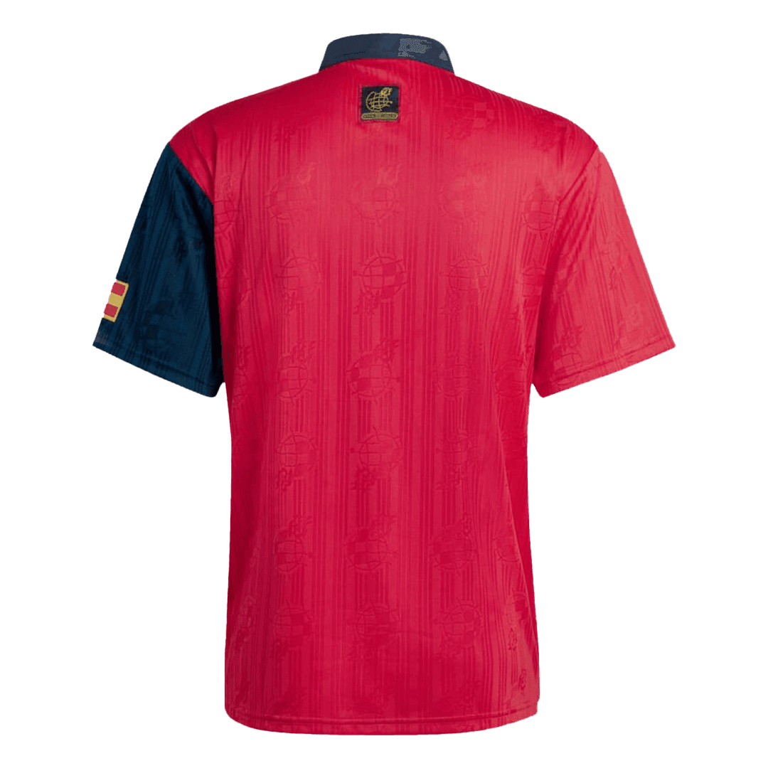 Męska Koszulka Retro Domowa Spain 1996 - Topowe Koszulki Pilkarskie Sklep Internetowy