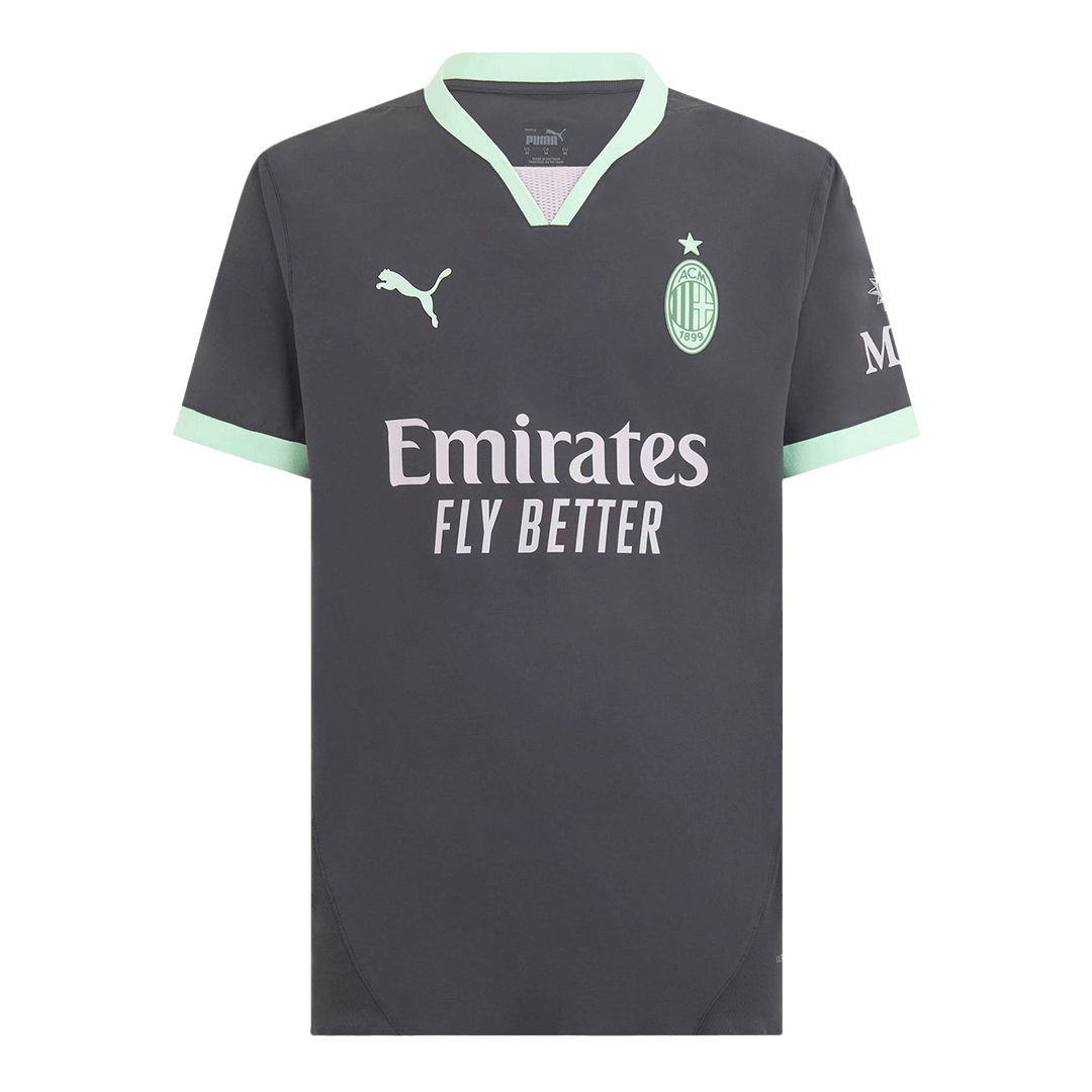 Męska wersja piłkarza RAFA LEÃO #10 AC Milan Trzecia wyjazdowa koszulka piłkarska 2024/25 - Slim Fit