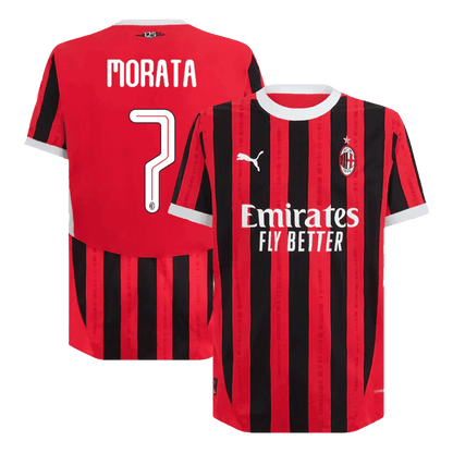 Męska wersja MORATA #7 AC Milan Koszulka domowa piłkarska 2024/25-UCL - Slim Fit