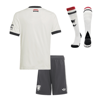 Dziecięcy zestaw koszulek piłkarskich Manchester United Third Away (koszulka+spodenki+skarpety) 2024/25