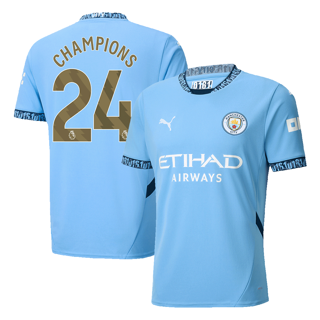 CHAMPIONS #24 Manchester City Home Football Shirt 2024/25