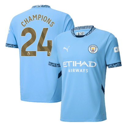 CHAMPIONS #24 Manchester City Home Football Shirt 2024/25