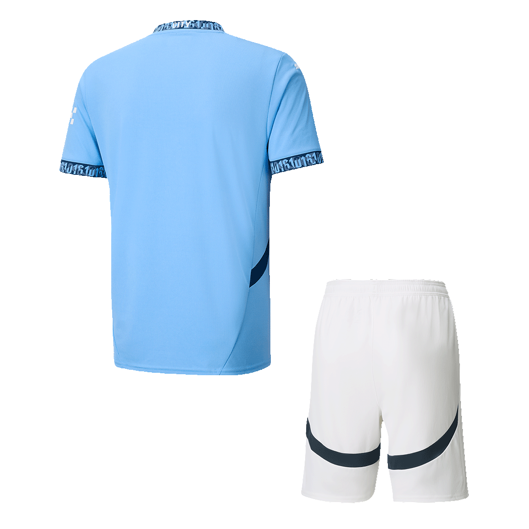 Męska Wysokiej jakości komplet koszulek piłkarskich Manchester City Home (koszulka + spodenki) 2024/25