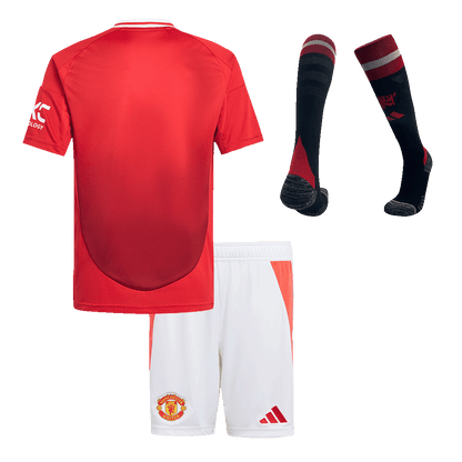 Dziecięcy zestaw domowy Manchester United (koszulka+spodenki+skarpety) 2024/25