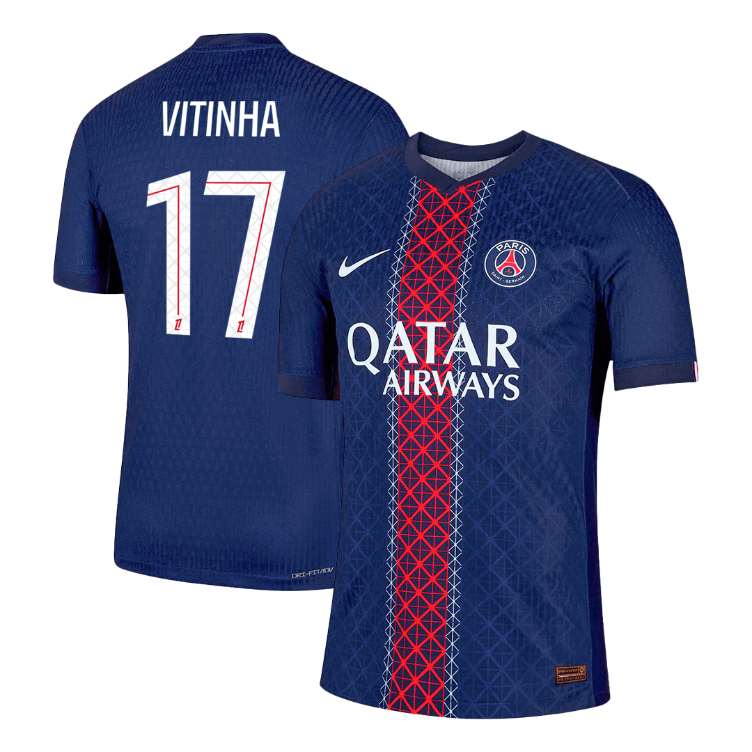 Męska Koszulka Domowa PSG VITINHA #17 Wersja Piłkarska 2025/26 - Slim Fit