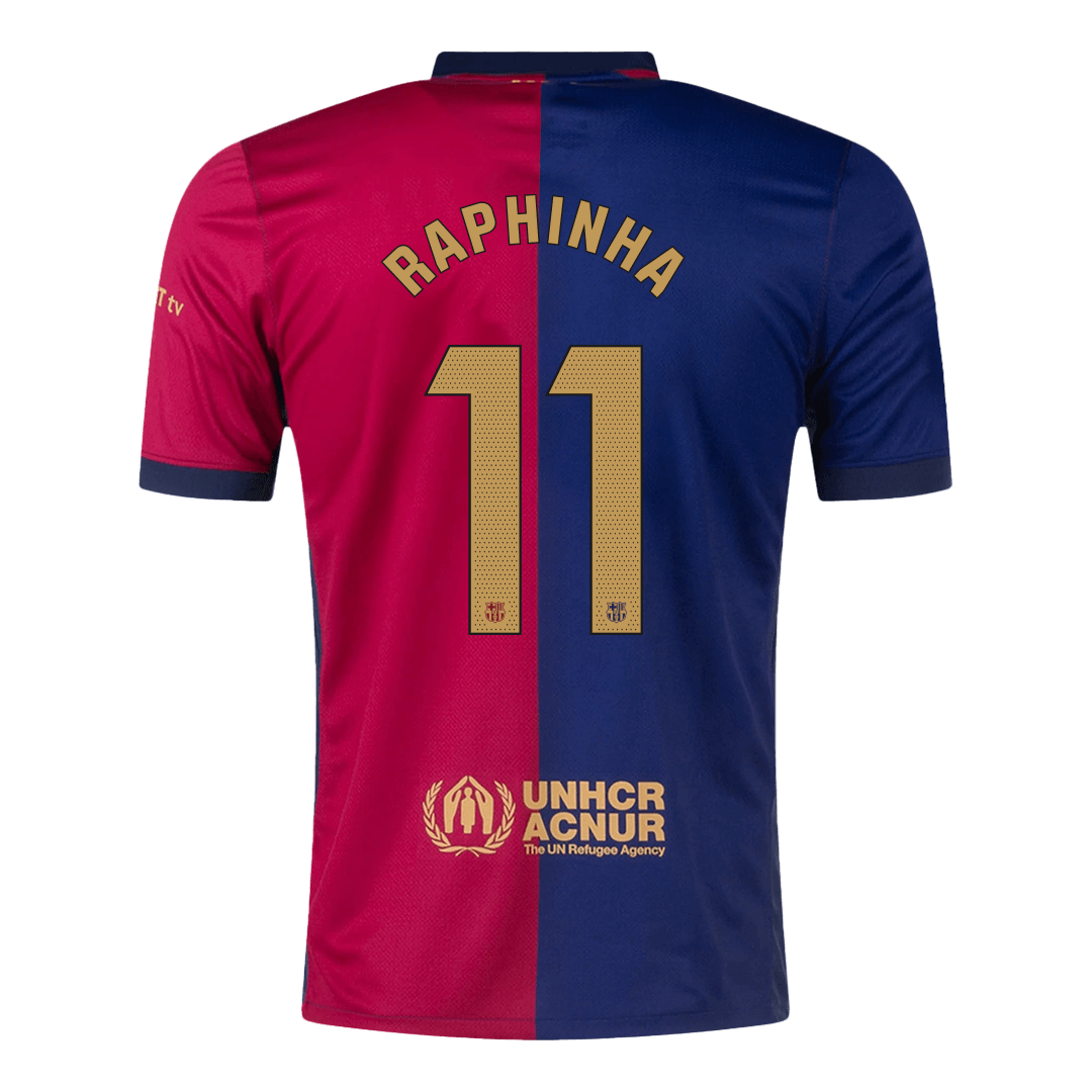 Koszulka Barcelona domowa 2024/25 RAPHINHA #11 - Spotify Logo Without Text