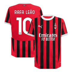 Męska wersja piłkarza RAFA LEÃO #10 AC Milan Koszulka domowa piłkarska 2024/25 - Slim Fit - Topowe Koszulki Pilkarskie Sklep Internetowy