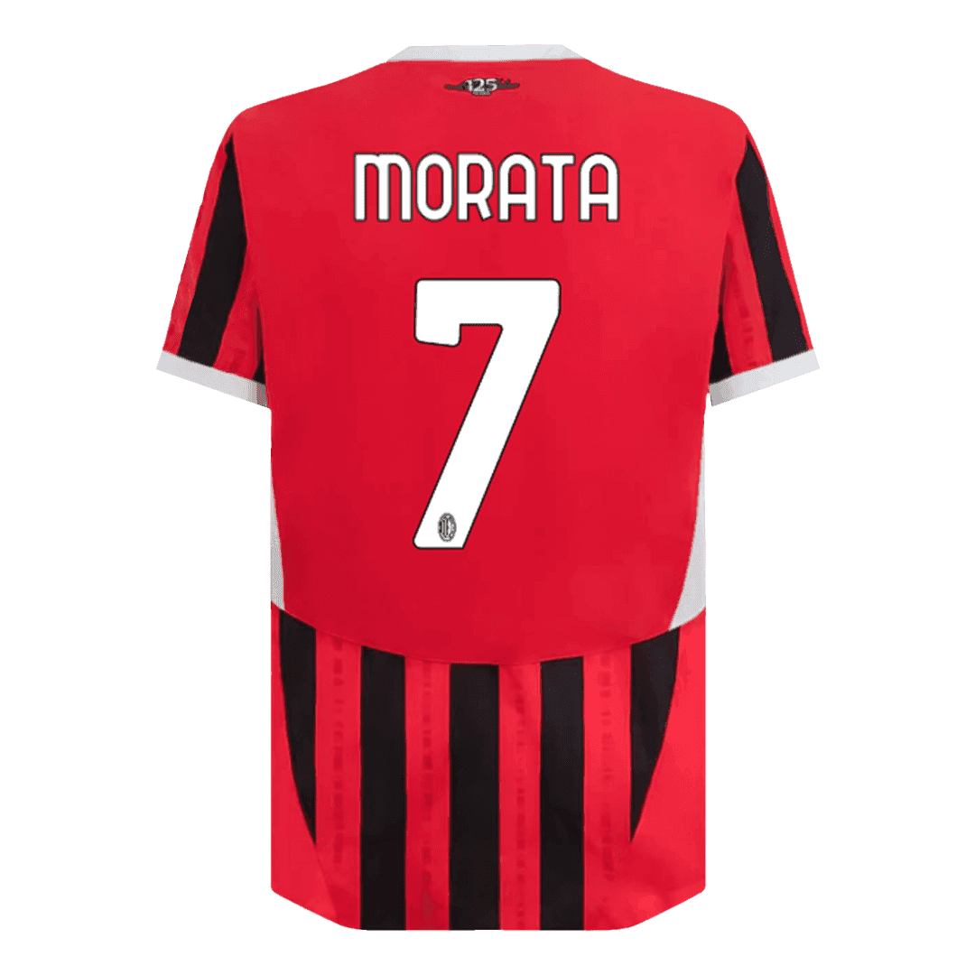 Męska wersja MORATA #7 AC Milan Koszulka domowa piłkarska 2024/25 - Slim Fit - Topowe Koszulki Pilkarskie Sklep Internetowy