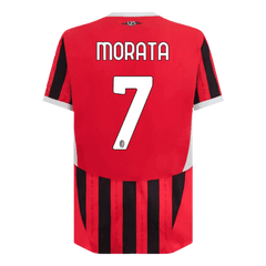 Męska wersja MORATA #7 AC Milan Koszulka domowa piłkarska 2024/25 - Slim Fit - Topowe Koszulki Pilkarskie Sklep Internetowy