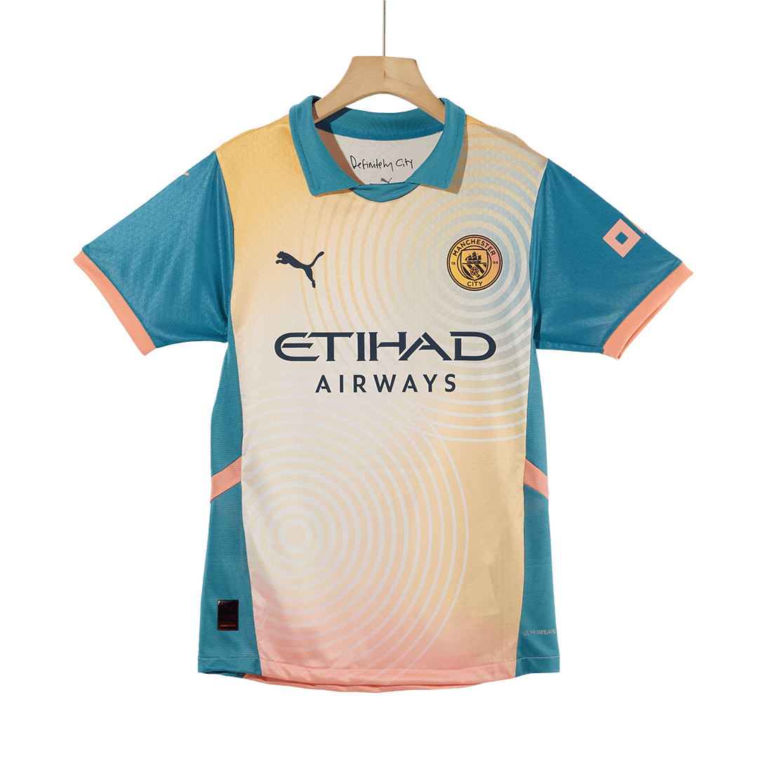 Męska Wersja zawodnika Wysokiej jakości koszulka piłkarska Manchester City Fourth Away 2024/25- Zdecydowanie City (UCL)