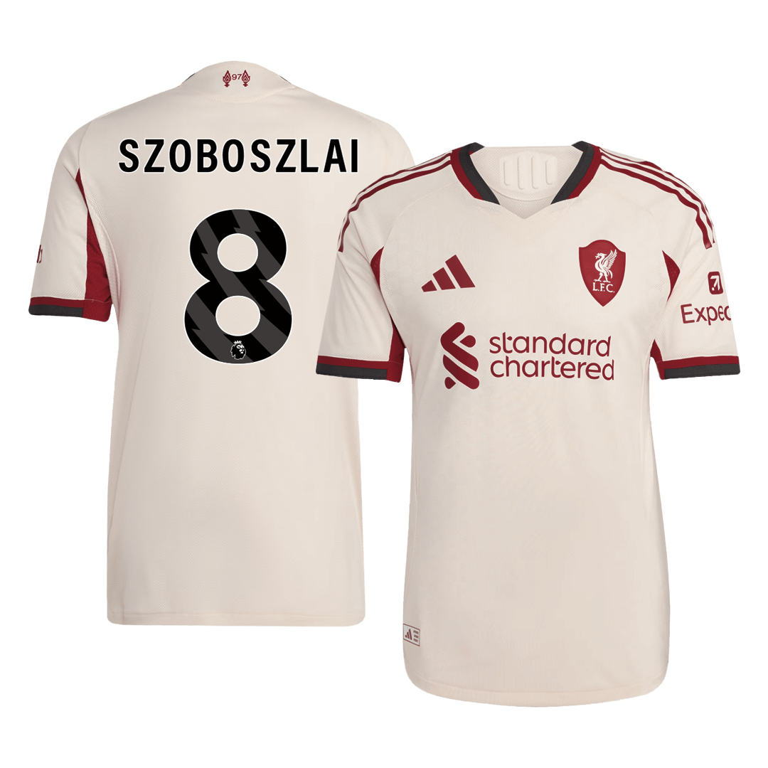 Męska Koszulka Wyjazdowa Liverpool SZOBOSZLAI #8 Wersja Piłkarska 2025/26 - Slim Fit