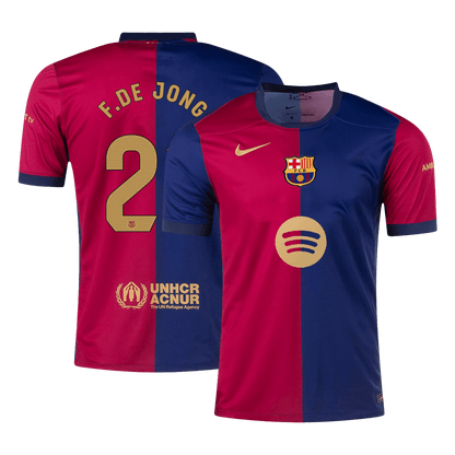 Camiseta de local del Barcelona 2024/25 F.DE JONG #21 - Logotipo de Spotify sin texto