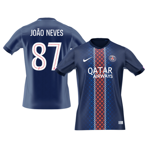 PSG Herren-Heimtrikot JOÃO NEVES #87 2025/26 [PREMIUM]