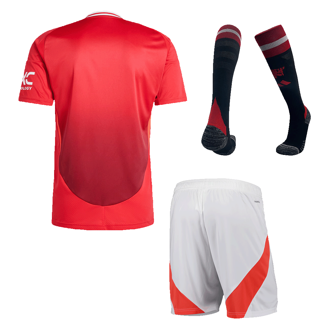 Męski zestaw koszulek piłkarskich Manchester United Home (koszula + spodenki + skarpetki) 2024/25