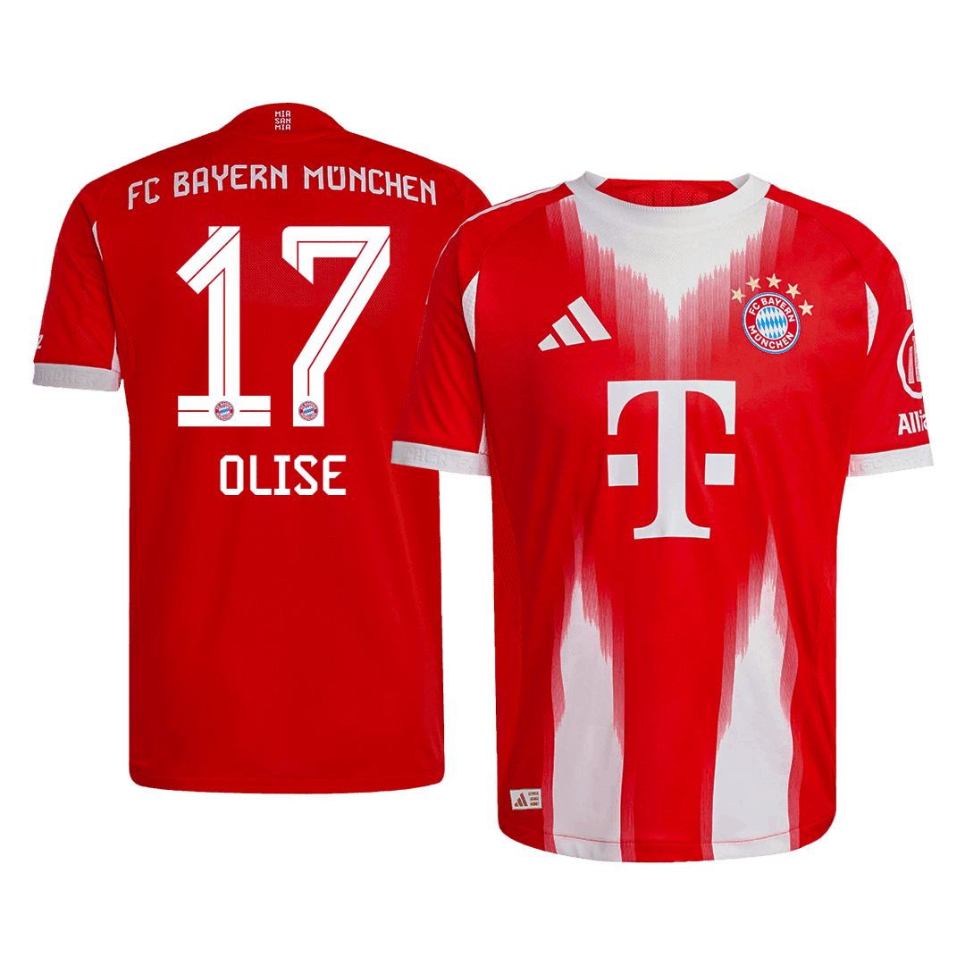 Męska Koszulka Domowa Bayern Munich OLISE #17 Wersja Piłkarska 2025/26 - Slim Fit - Topowe Koszulki Pilkarskie Sklep Internetowy