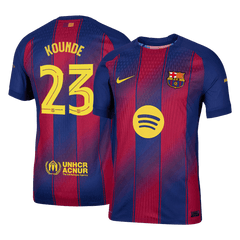 Męska Koszulka Domowa Barcelona KOUNDE #23 Wersja Piłkarska 2025/26 - UCL - Slim Fit - Topowe Koszulki Pilkarskie Sklep Internetowy